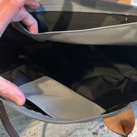 NWT Large Longchamp Le Pliage Original Turtledove Grey Tote Canvas Handbag - Picture 6 of 11